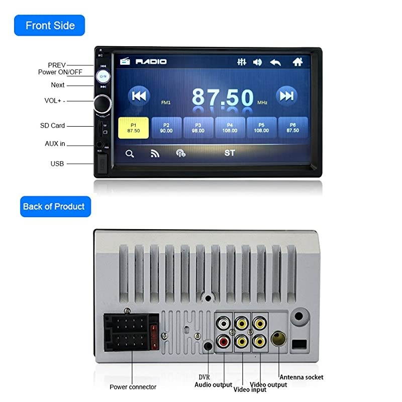 Stereo 2 din Radio 7quot HD Player MP5 Touch Screen Digital Display Bluetooth Multimedia USB 2din Autoradio Mobile Phone interconnetion with 12 LED Backup Camera
