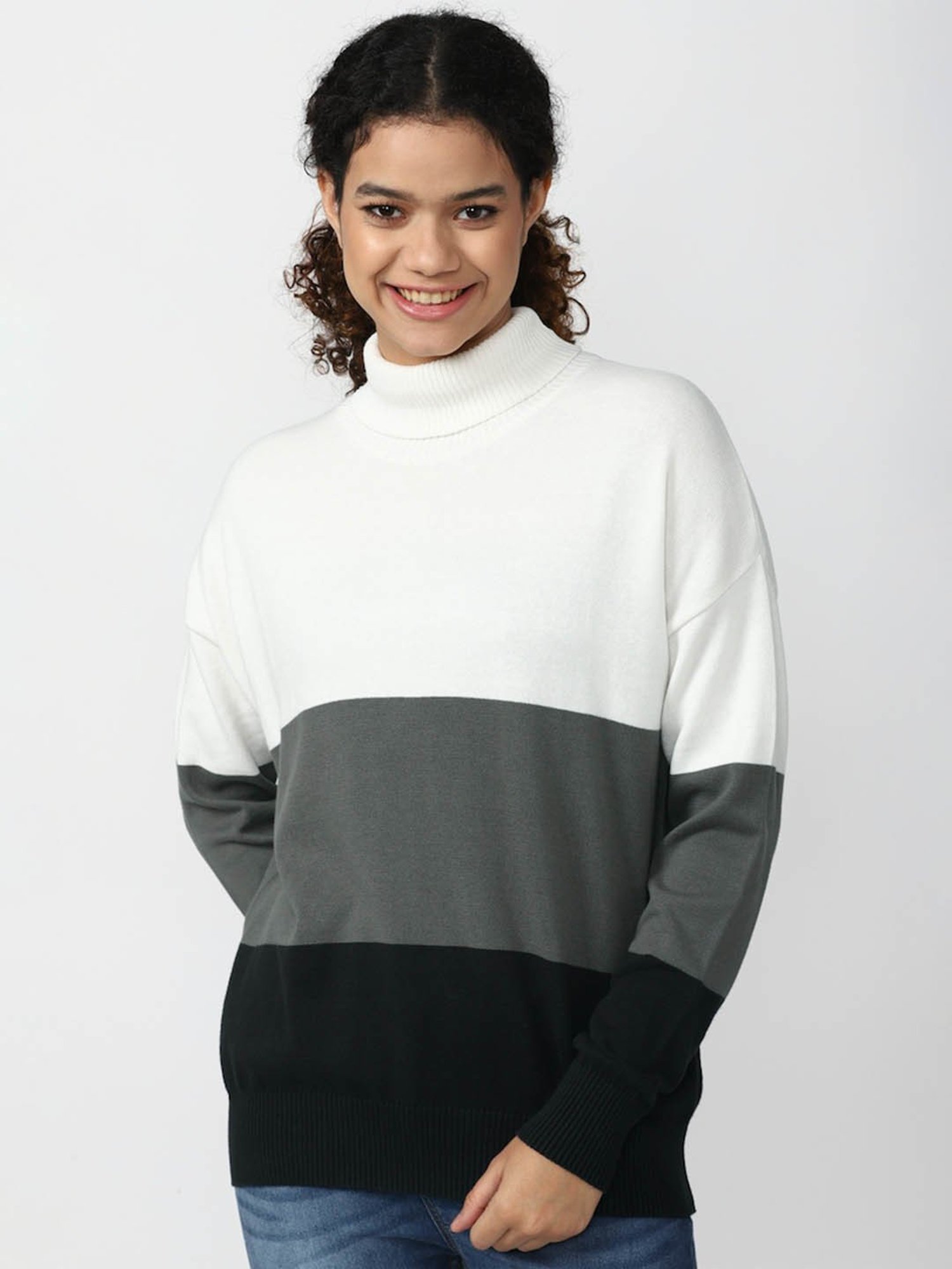 Forever 21 Multicolor Cotton Color-Block Sweater