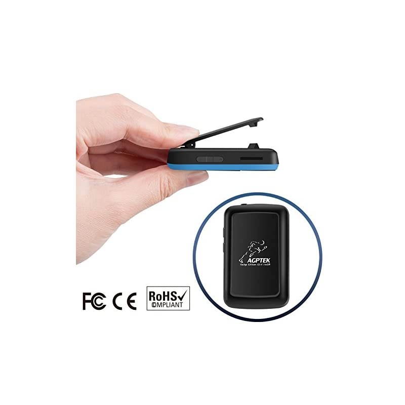 Clip MP3 Player,  16GB Bluetooth MP3 Player with Sweatproof Silicone Case and Sport Armband, Support FM Radio, FM Recording, Bookmark, Expandable up to 128GB