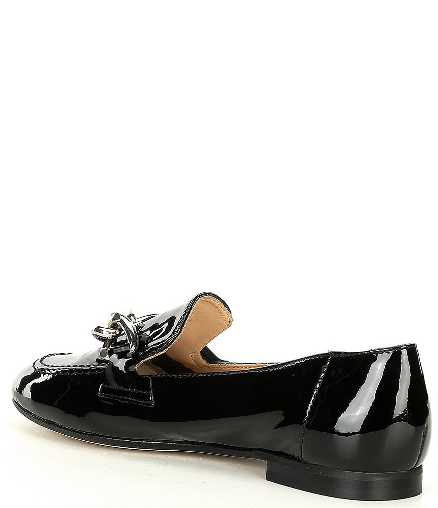 Donald Pliner Balton Patent Leather Chain Detail Loafers
