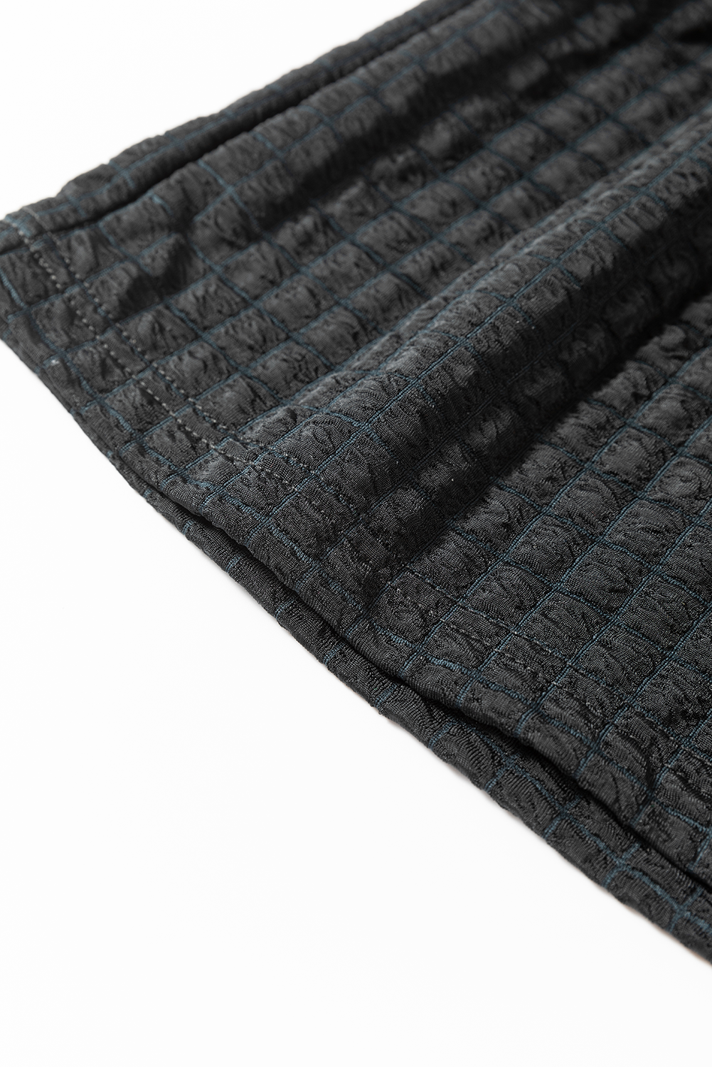 Green Solid Color Quilted Long Sleeve Top and Wide Leg Pants Set