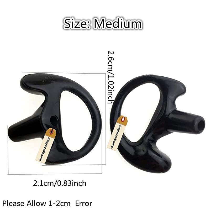 Replacement Acoustic Tube with Earbud Compatible for Motorola Kenwood Midland Two Way Radio  Replacement Coil Tube Black +2 Way Radio Open Ear Insert Earmold Ear Bud Ear Piece Medium Black