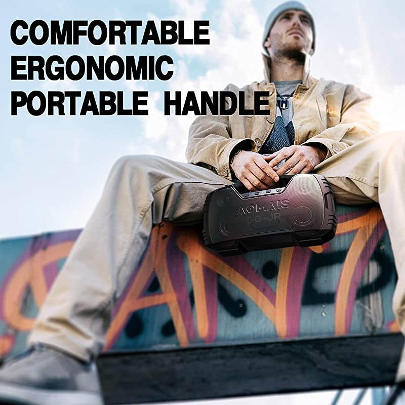 Portable Bluetooth Speaker,  40 Hrs Playtime Outdoor Waterproof Speakers with Lights, 25W Super Stereo Sound and Deep Bass, 100Ft Wireless Bluetooth Range, Built-in Mic, Indoor/Beach Party