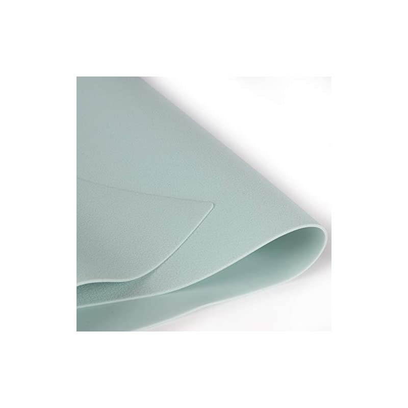 Large Silicone Placemats for Dining Kitchen, Heat-Resistant Table Mats, Kitchen Countertop Protector, Non-Slip Flexible Washable Dining Mats (Set of 4, Light Blue)