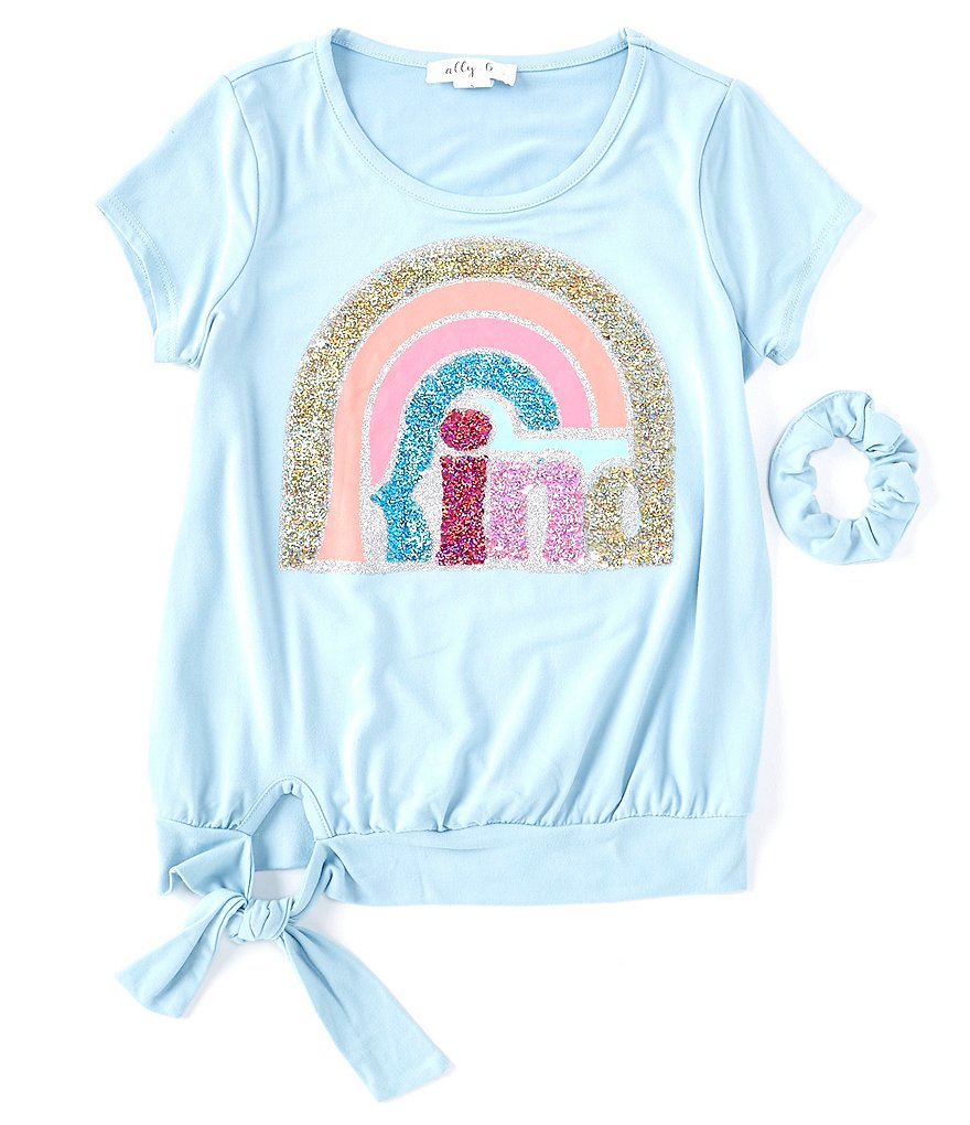 Ally B Big Girls 7-16 Short-Sleeve Rainbow Graphic Tee