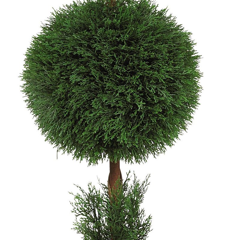 Artificial 5ft Cypress Ball And Cone Silk Tree Indoor/Outdoor - Nearly Natural