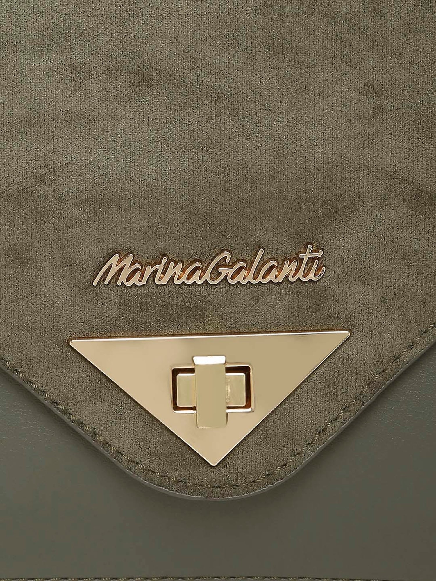 Marina Galanti Olive Solid Medium Satchel Handbag