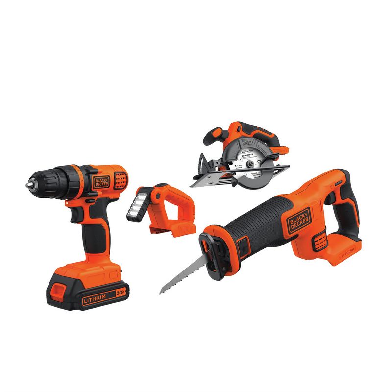 Black & Decker BD4KITCDCRL 20V MAX 1.5 Ah Cordless Lithium-Ion 4-Tool Combo Kit