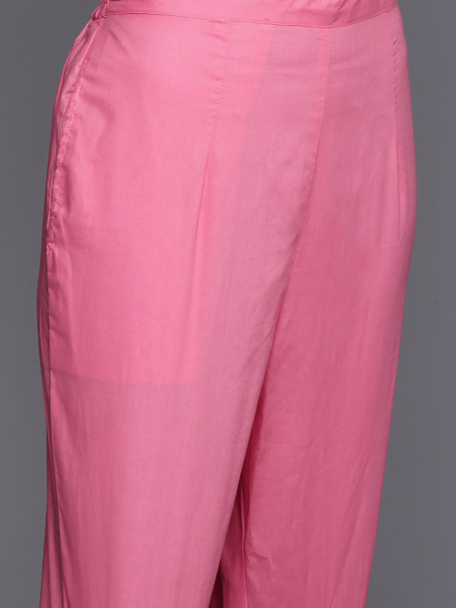 Indo Era Yellow & Pink Cotton Printed Kurta Pant Set