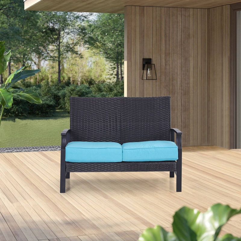 Tahoe Outdoor Three-Seater Sofa - Brown Wicker - Serta