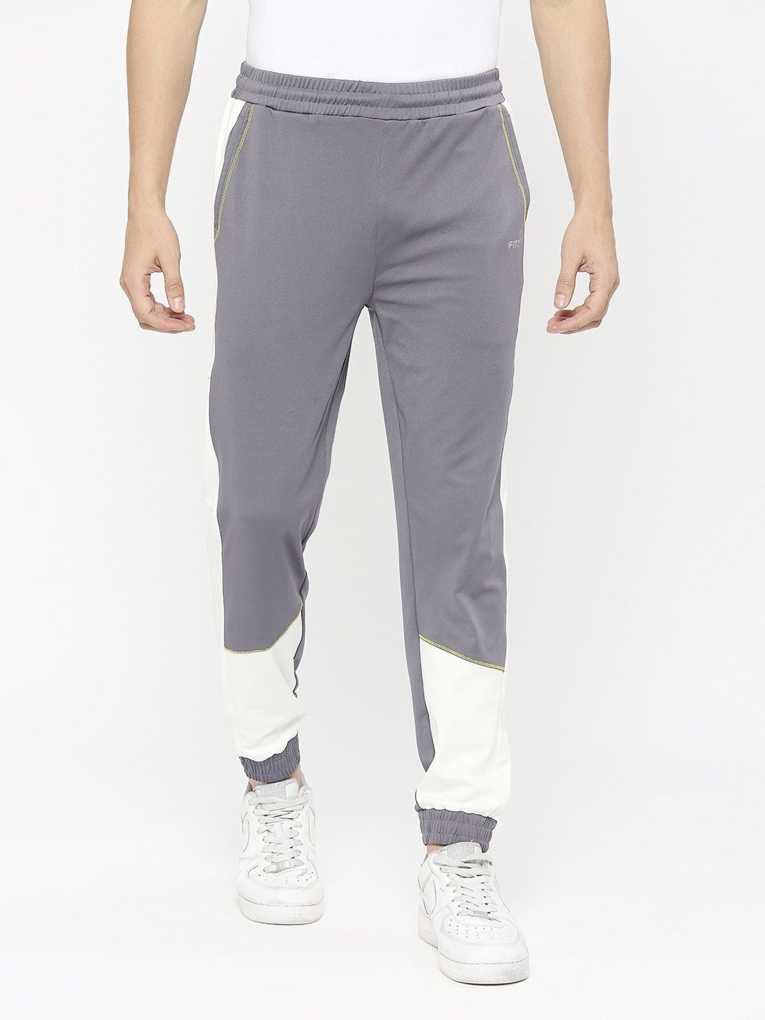 Fitz Charcoal Slim Fit Colour Block Joggers