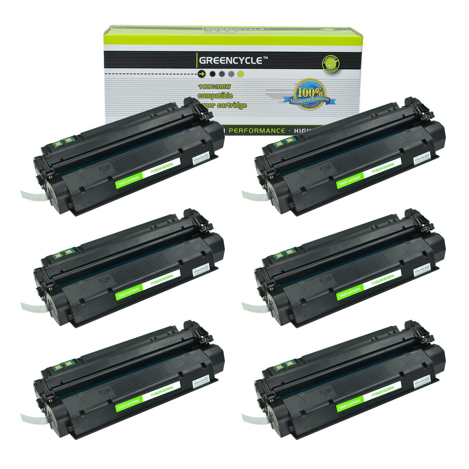 GREENCYCLE 6 Pack Replacement Laser Black Toner Cartridge for HP Q2624A 24A LaserJet 1150 Printer