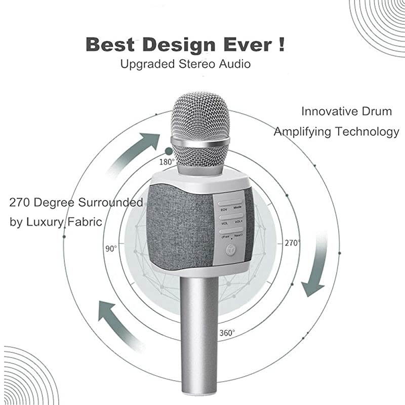 Wireless Karaoke Microphone for Teenagers Family Adults4 in 1 Portable Handheld Home Party Bluetooth Karaoke Speaker MachineTop Birthday Gifts for GirlsBest Present