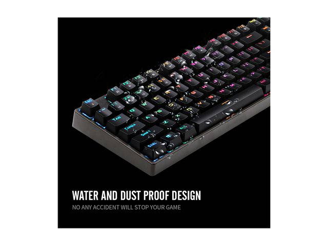 1STPLAYER RGB Gaming Mechanical USB Wired Keyboard DK5.0 Blue Switch Ergonomic 104 Keys NKRO Full Size Customizable Backlight LED Computer Laptop Keyboard for Windows PC Gamers (White)