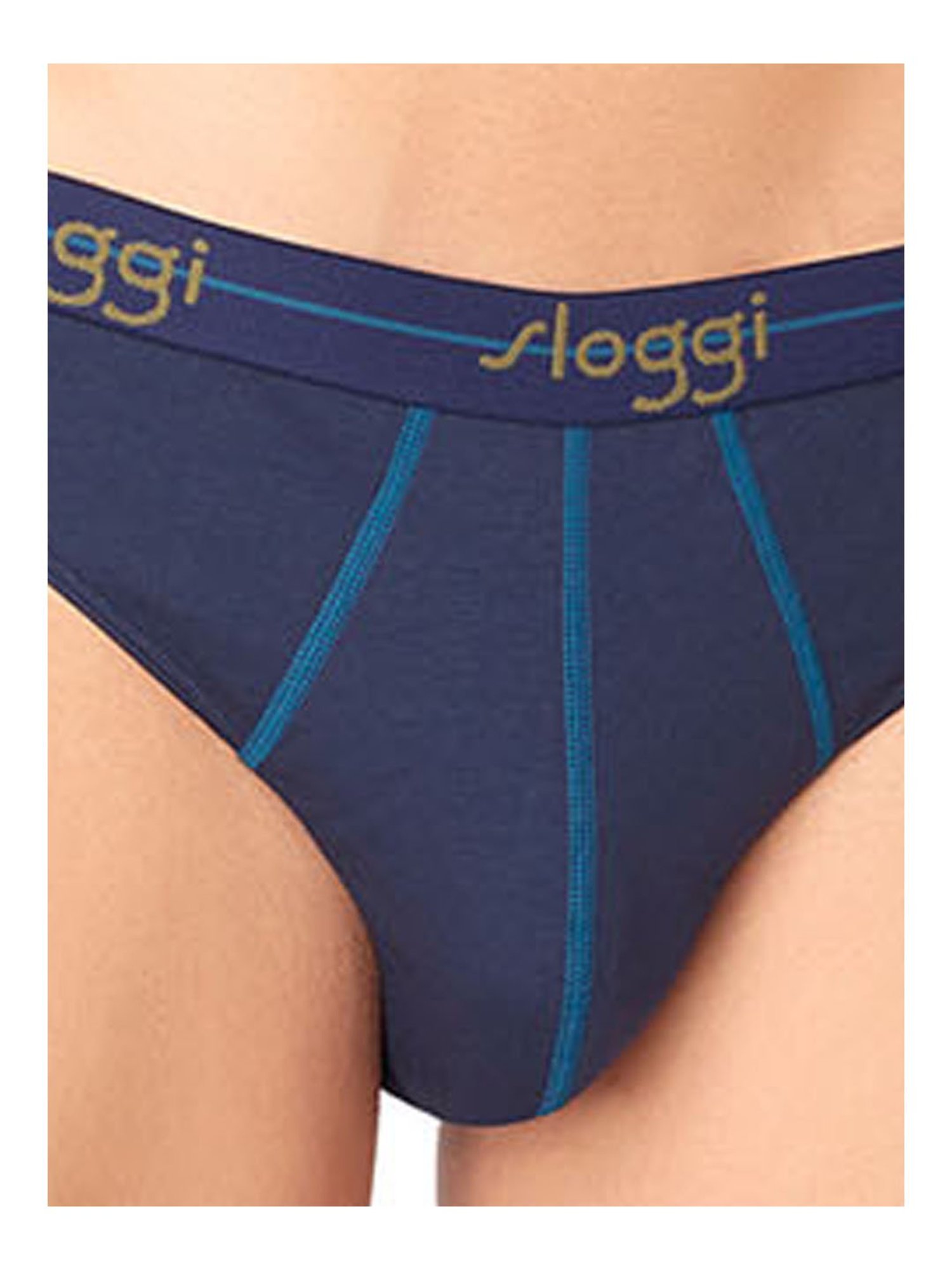 Sloggi Navy & Green Printed Briefs - Pack Of 2