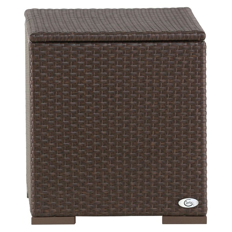 Laguna Square Wicker Patio Side Table - Brown - Serta