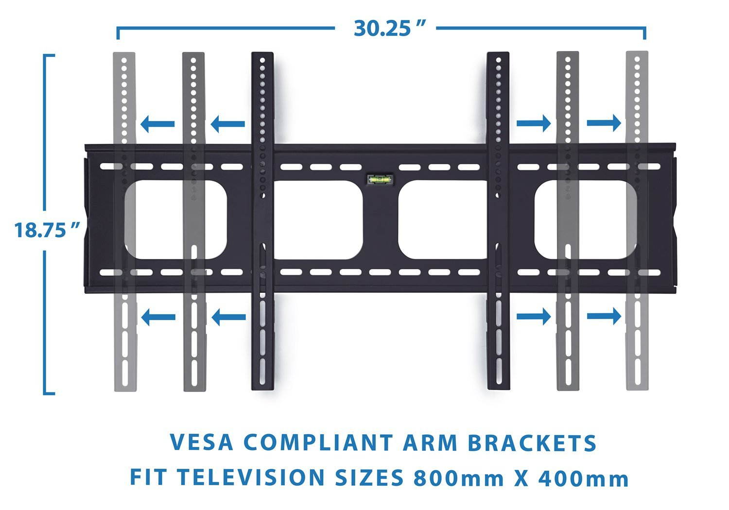 TV Wall Mount Bracket Premium Low-Profile Fixed for 42-70 inch LCD, LED, 4K or Plasma Flat Screen TVs - Super-strength Load Capacity 220 lbs, TV Stays 1 inch from the Wall, Max VESA 800x400