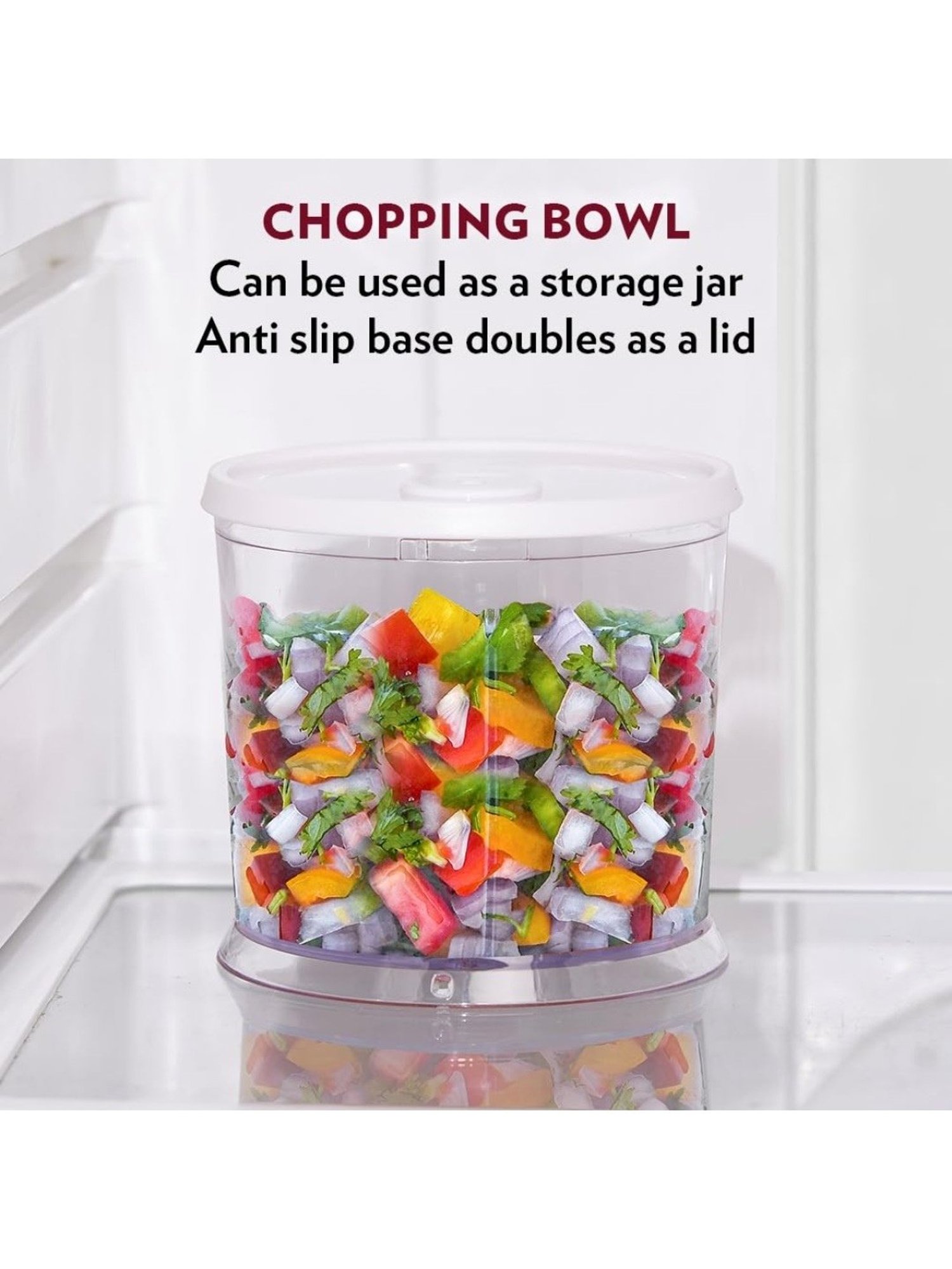 Borosil Chef Delite&iquest;Electric Chopper 260W with Stainless Steel Blades (White)