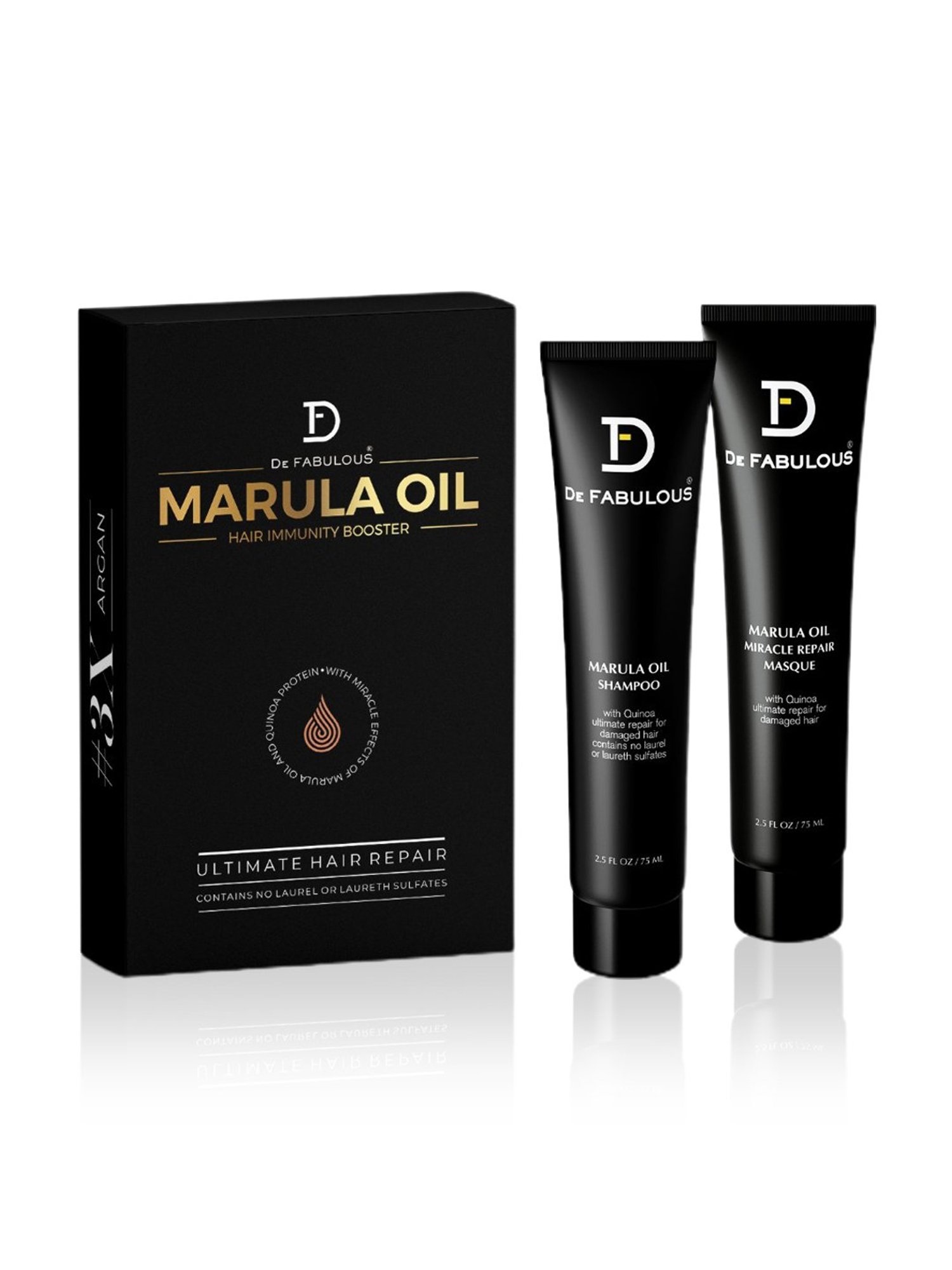 De Fabulous Marula Oil Shampoo & Miracle Repair Masque Combo