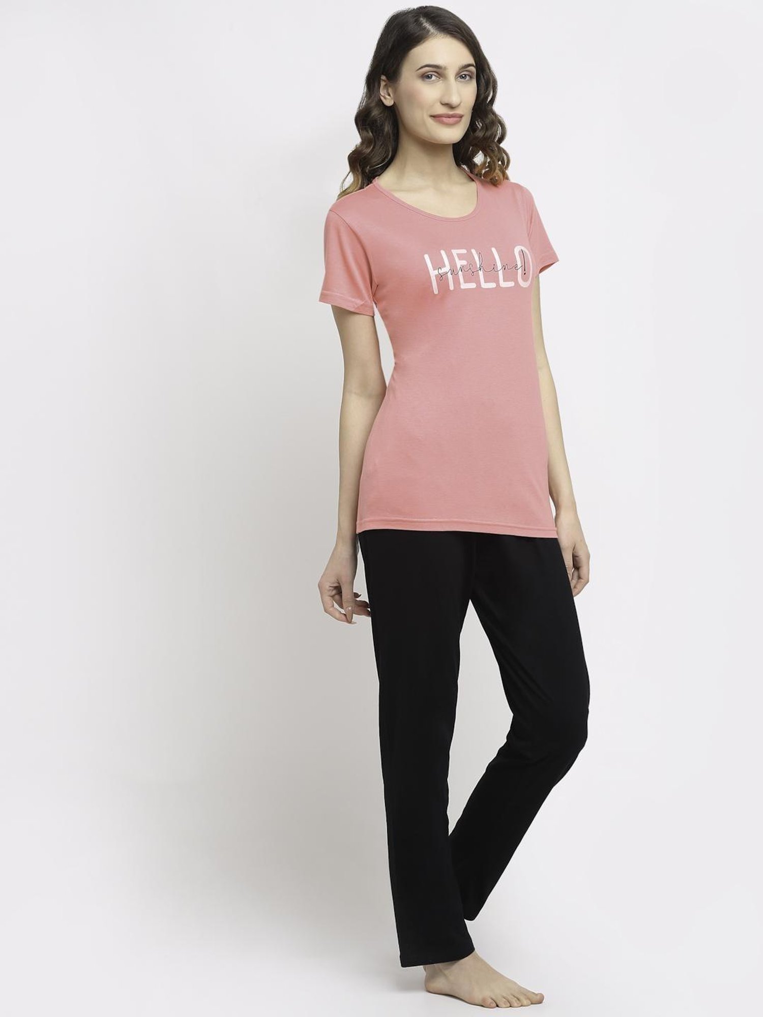 Kanvin Pink Graphic Print Pajama Set