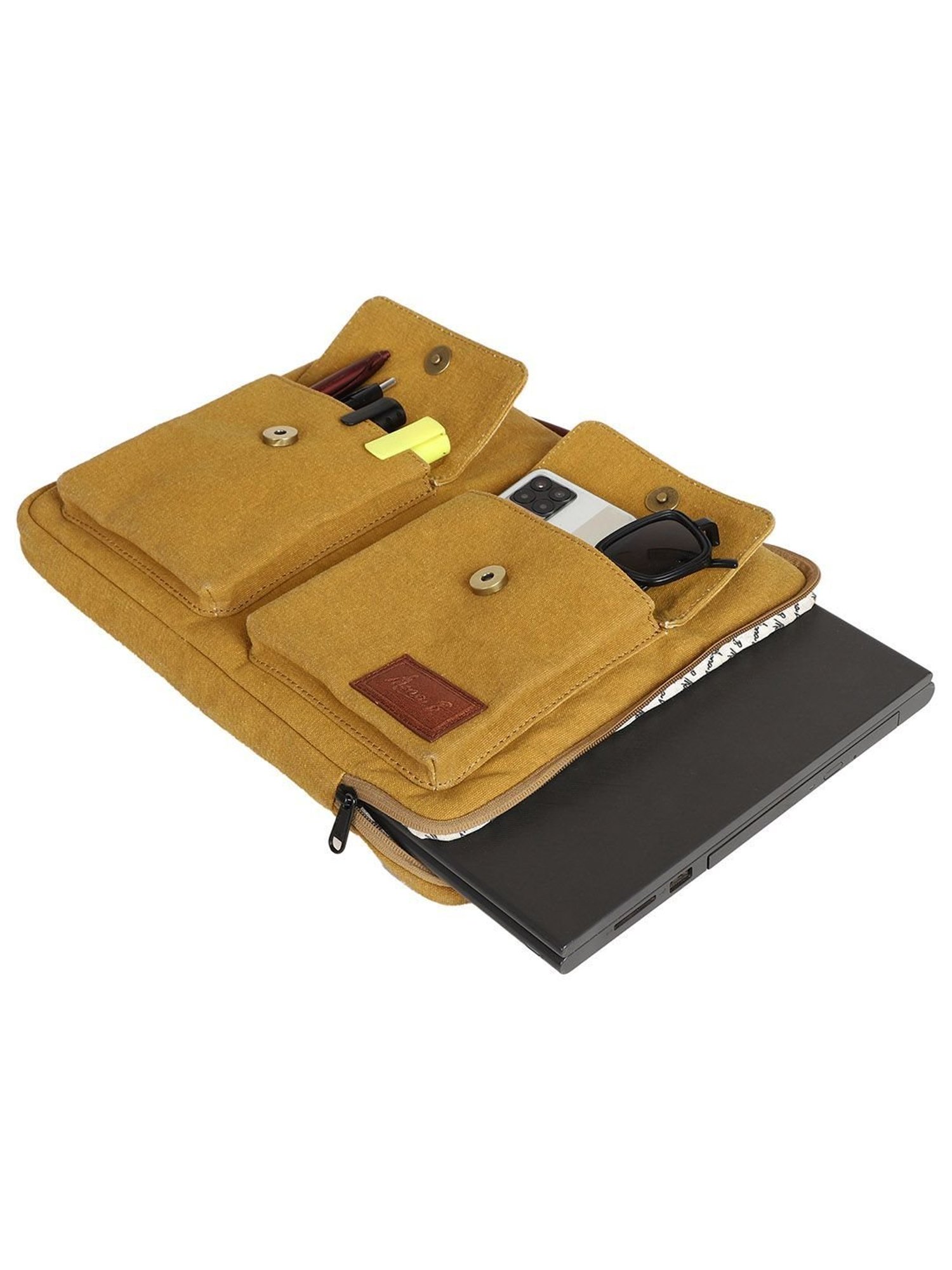 Mona B 4 Ltrs Mustard Small Laptop Sleeve