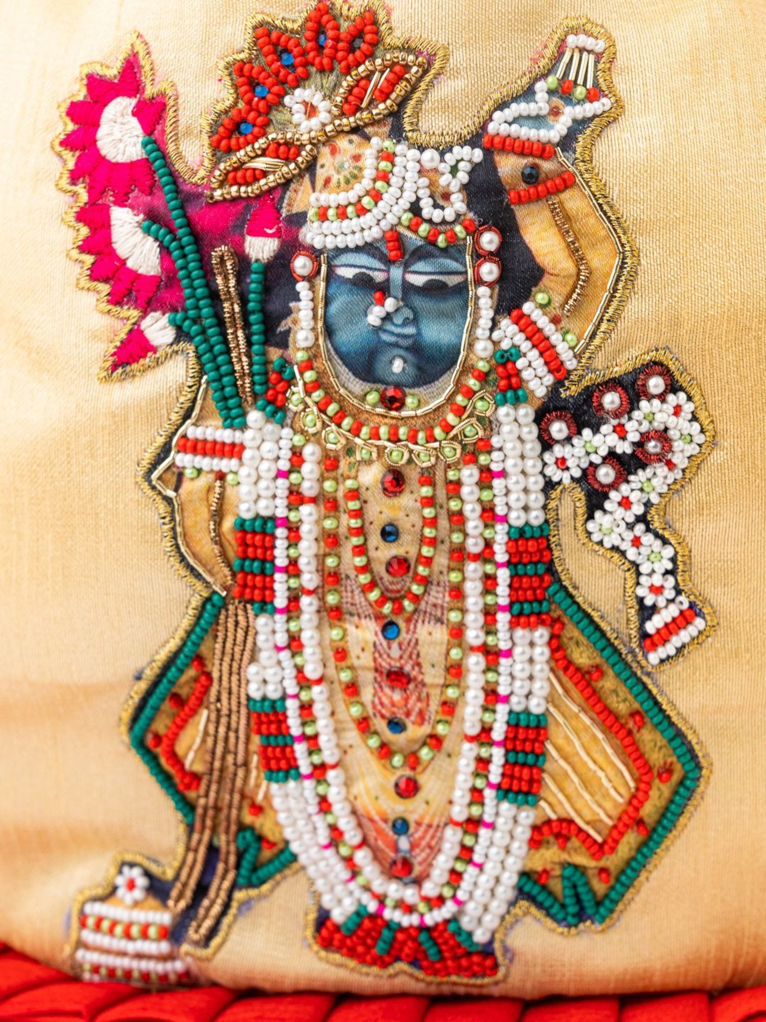 NR by Nidhi Rathi Beige Embellished Potli