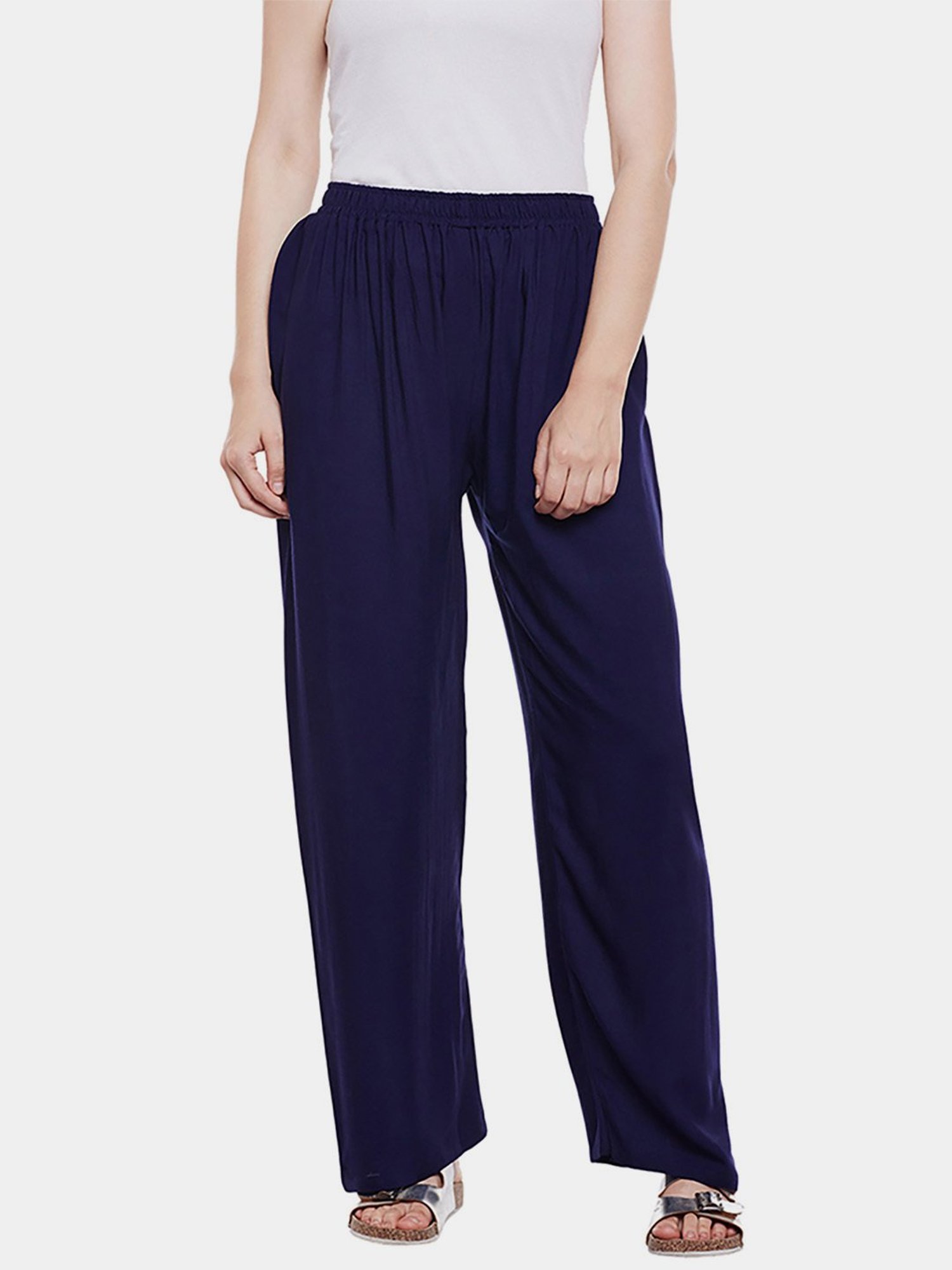 Castle Navy Straight Fit Palazzos