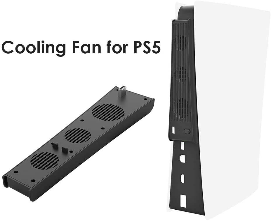 USB Cooler Cooling Fan for PS5 Playstation Console 3 Fans Rapid Cooling -Black