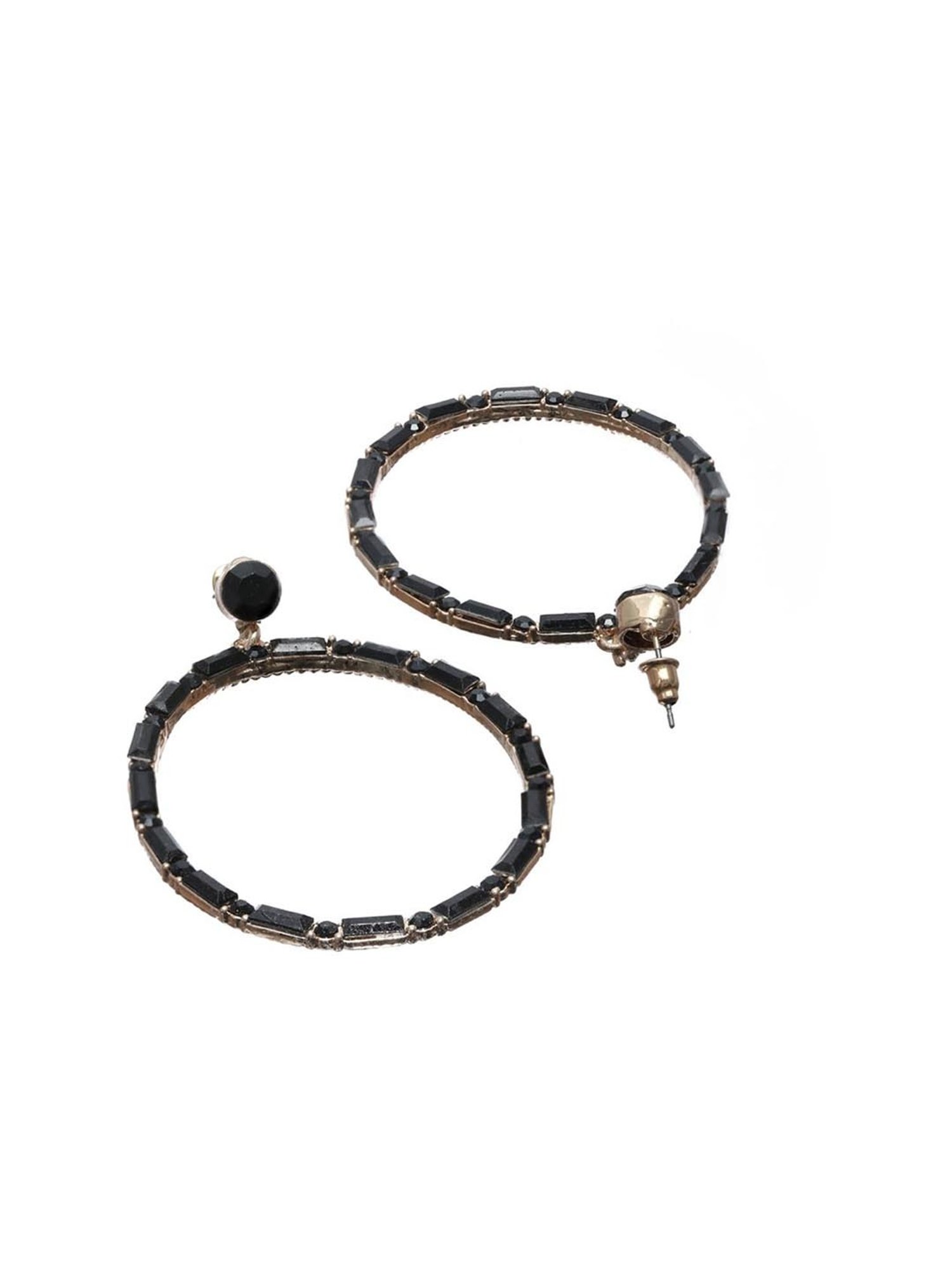 Priyaasi Black & Golden Dangler Earrings