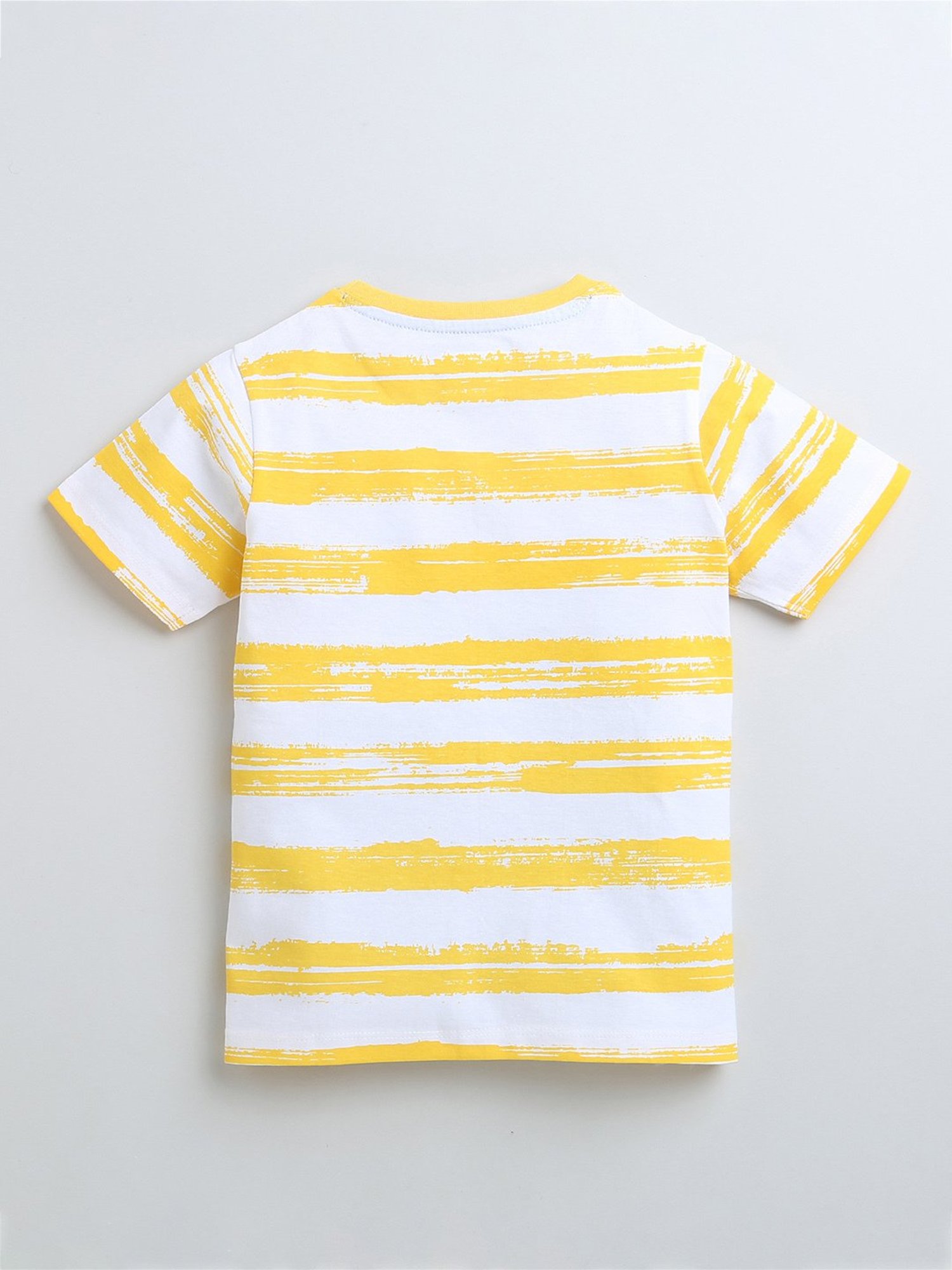 Bumzee Kids Yellow & White Striped T-Shirt