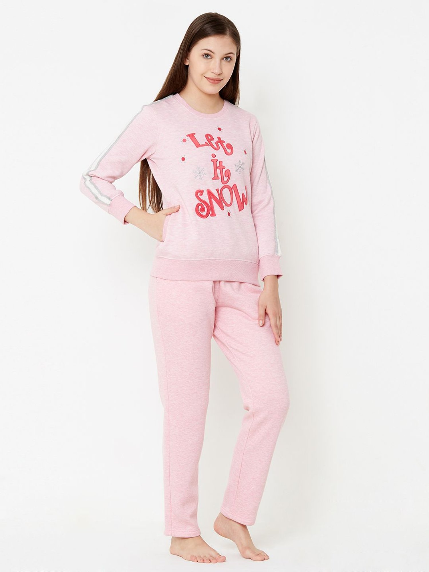Sweet Dreams Pink Mel Embroidered Tracksuit