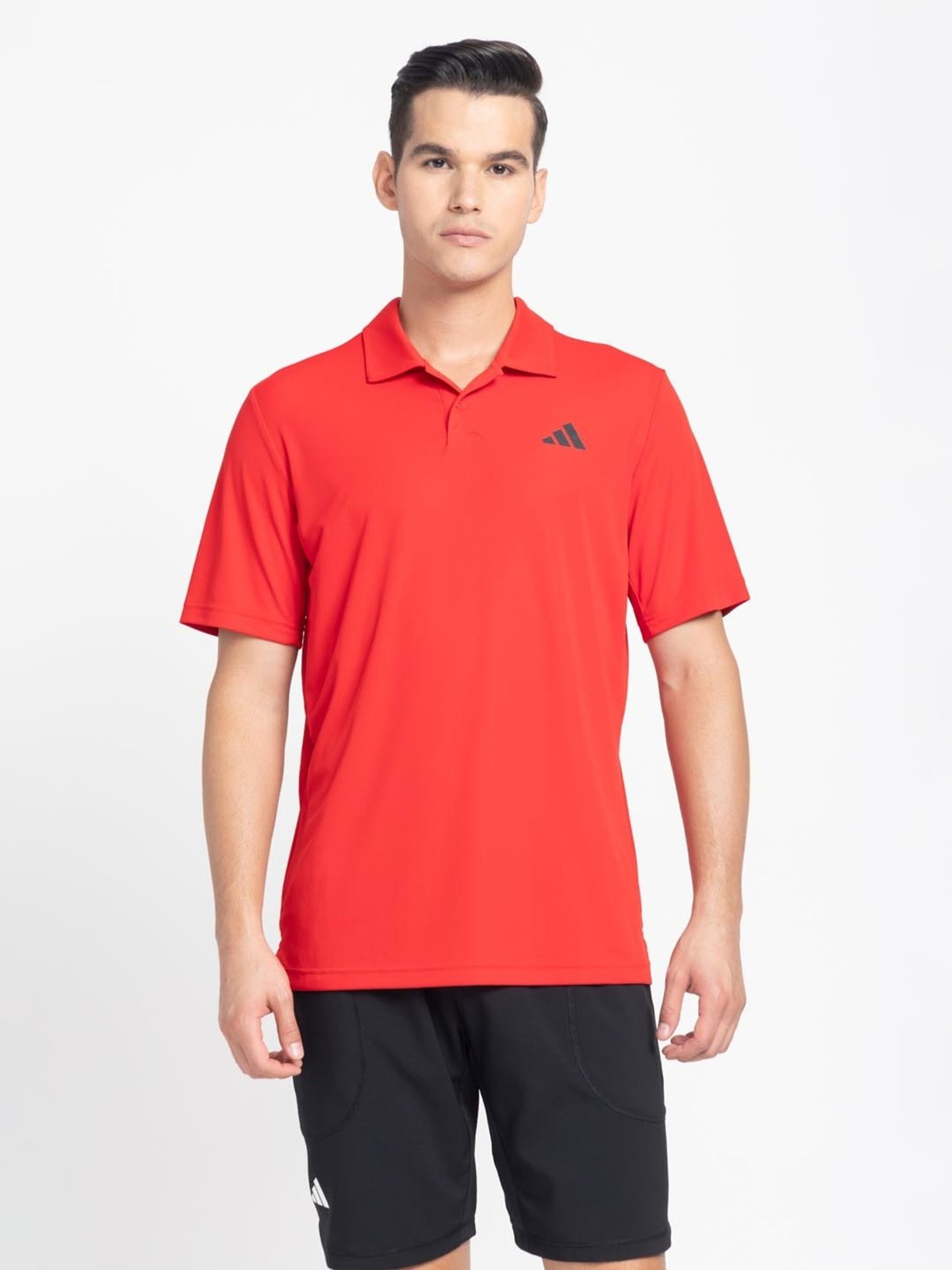 Adidas Bright Red Regular Fit Sports Polo