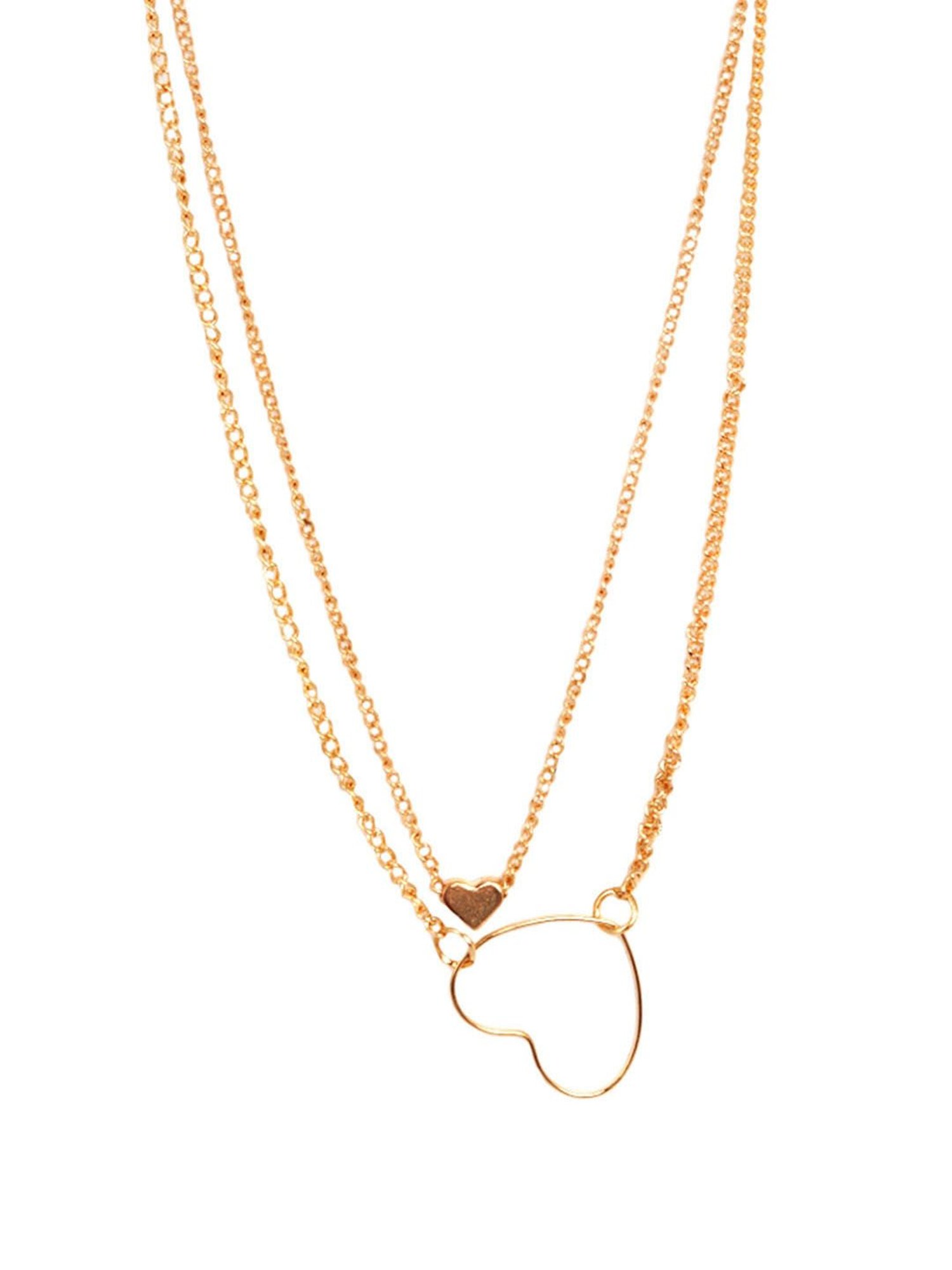 Joker & Witch Simply Elegant Double Layered Heart Necklace