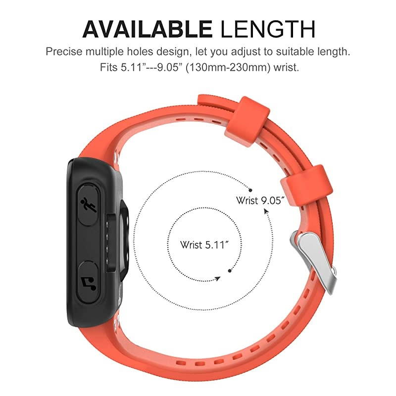 Compatible with Forerunner 35 Watch Band Soft Silicone Replacement Watch Band Sport Bracelet Strap with 6pcs Screws and 2pcs Screwdrivers for Forerunner 35 GPS Running Smart Watch Orange