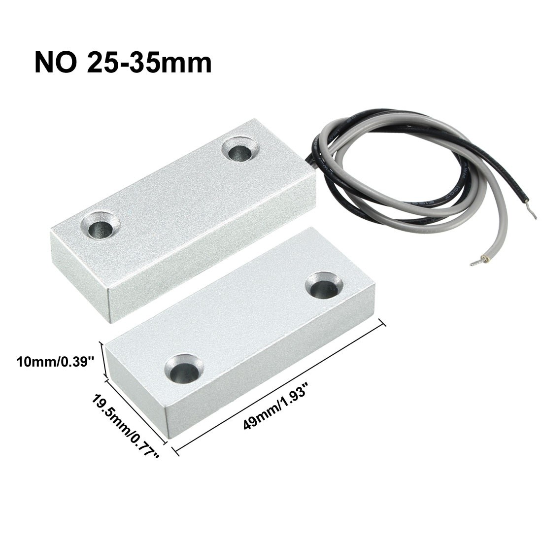 MC-52 NO Alarm Security Rolling Gate Garage Door Contact Magnetic Reed Switch Silver Gray