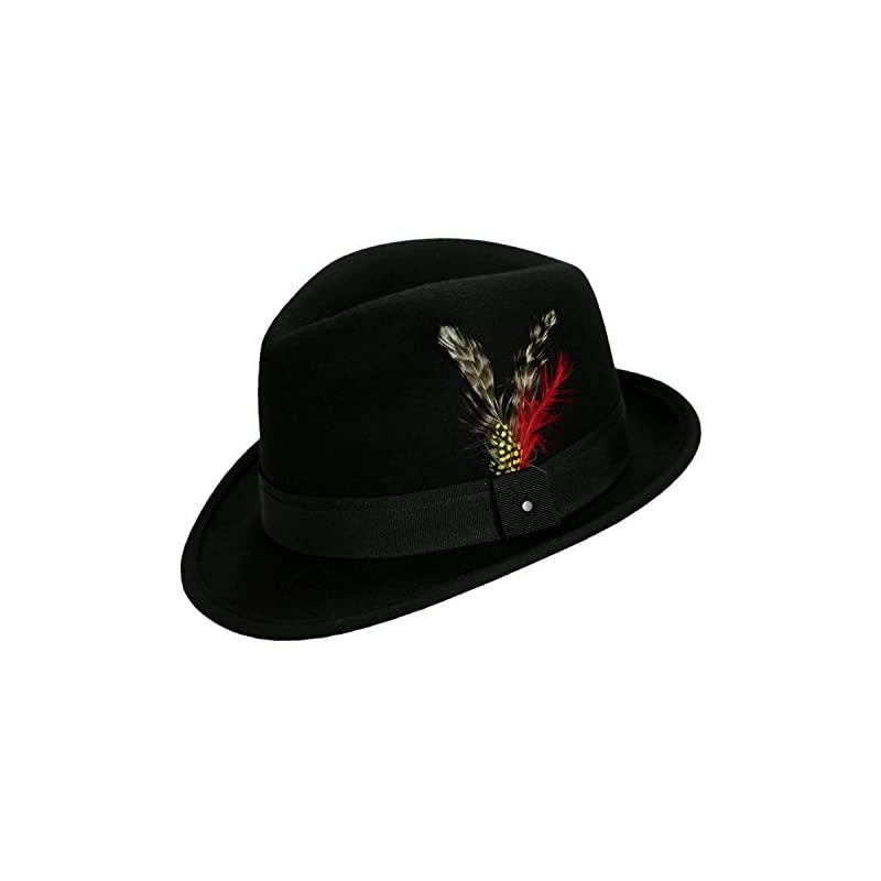 Mens 100 Wool Verve Trilby Fedora Hat XLarge fits 7 12 to 7 58 Black