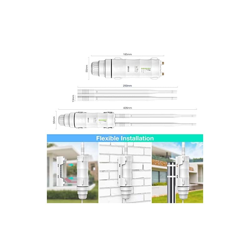 WiFi Range ExtenderRepeaterRouter AC600 High Power Wireless Outdoor Weatherproof Long RangeDualBand 24GHz+ 5G WiFi Signal Booster Access Point WiFi Range Extender 3 in 1 with PoE