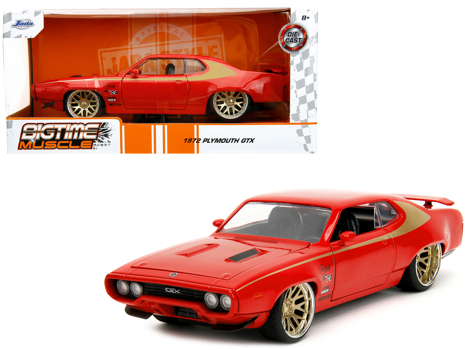 1971 Plymouth Barracuda Tahitian Walnut Metallic and White with White Vinyl Top Limited Edition to 258 pieces Worldwide 1/18 Diecast Model Car by ACME