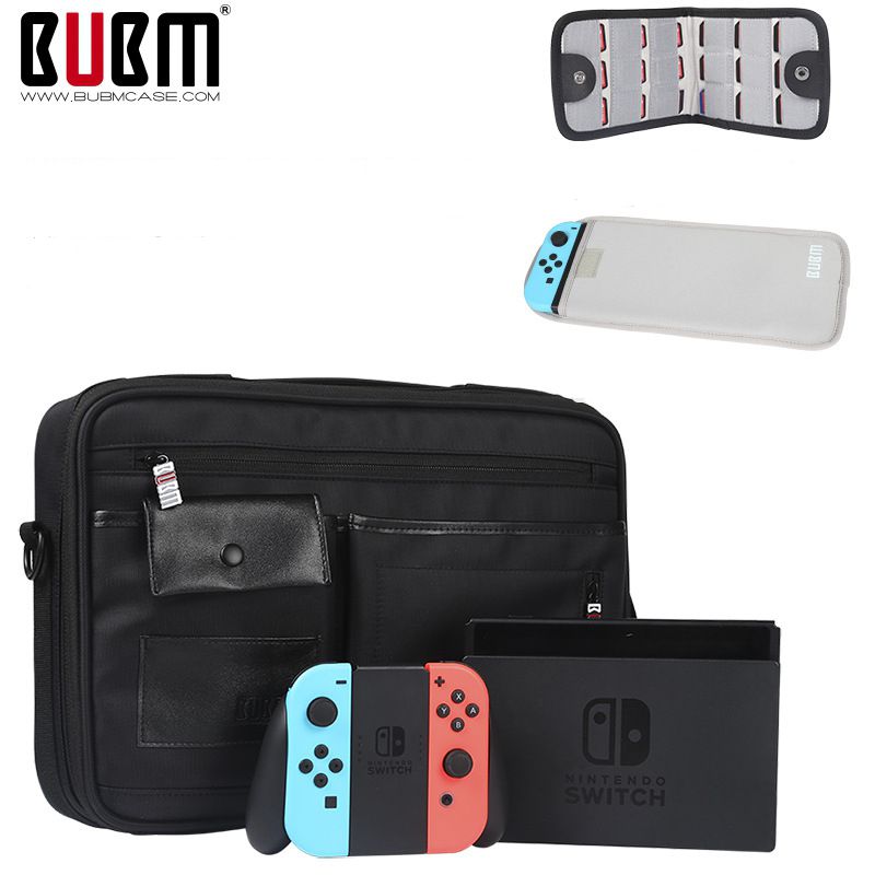 BUBM Travel Bag For Nintendo Switch ALL-IN-1 Carry Bag with 9HD Tempered Glass Screen Protector