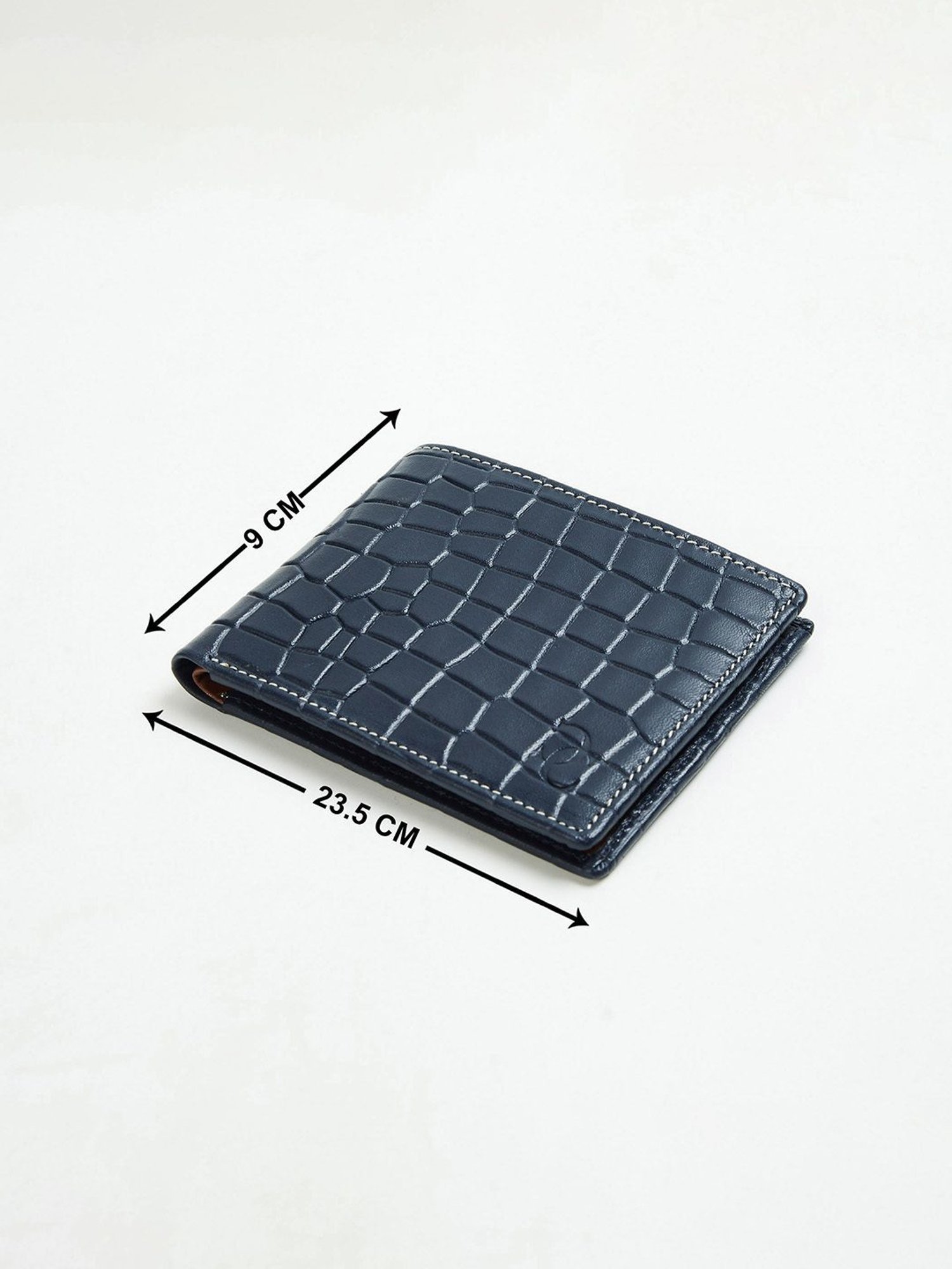 Code by Lifestyle Blue Leather Textured Bi-Fold Wallet for Men