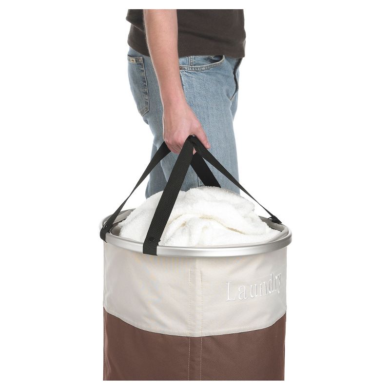 Household Essentials Rolling Laundry Hamper Storage Cart Natural/Light Ash