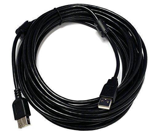25 FT High Speed USB 2.0 Extension Cable with Ferrite Black for PC Laptop Cord