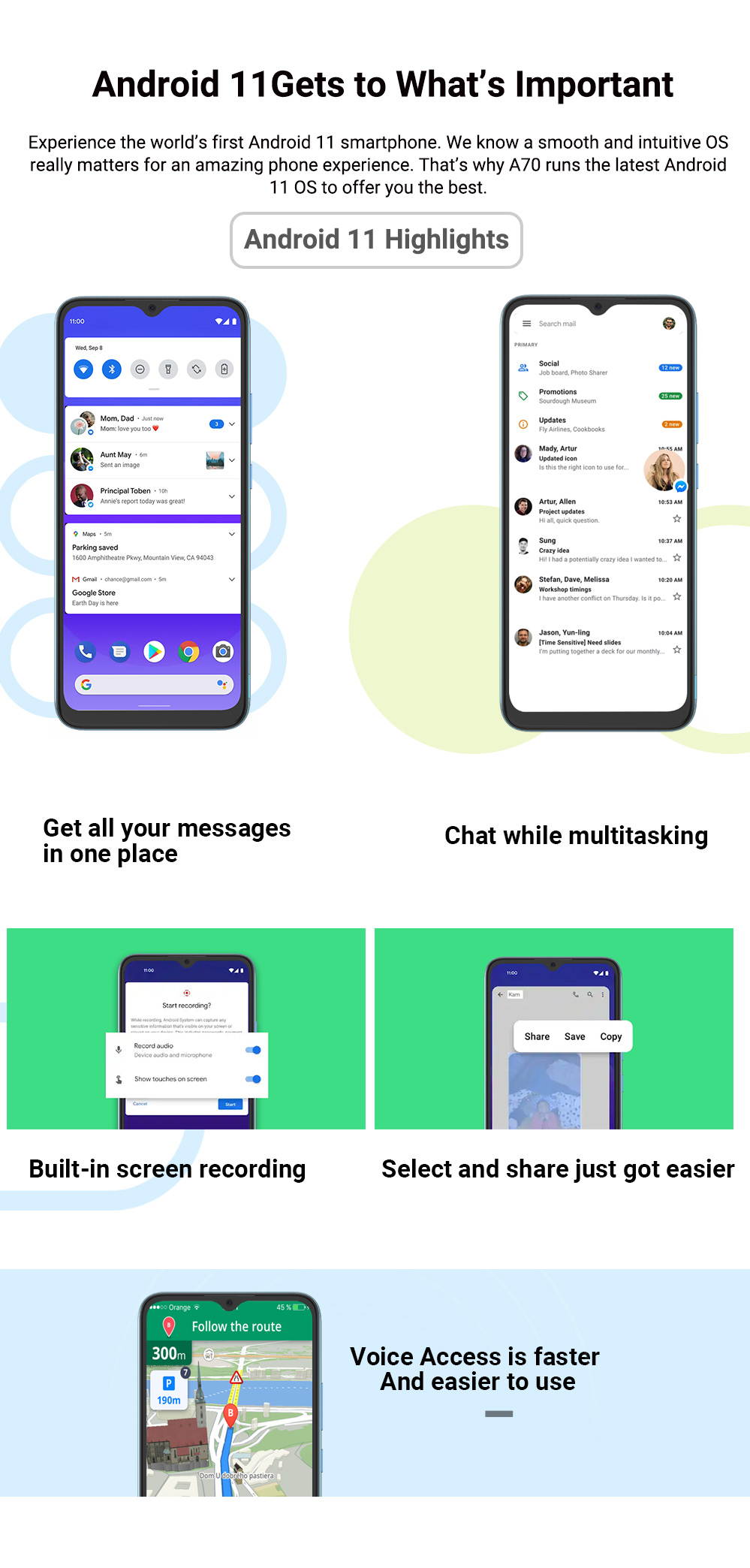 Blackview A70 mobile, 3GB + 32GB, 5380mAh, Android 11.0, Octa Core, 4G, 6.51 "HD + 13MP Rear camera, Facial ID, Fingerprint recognition