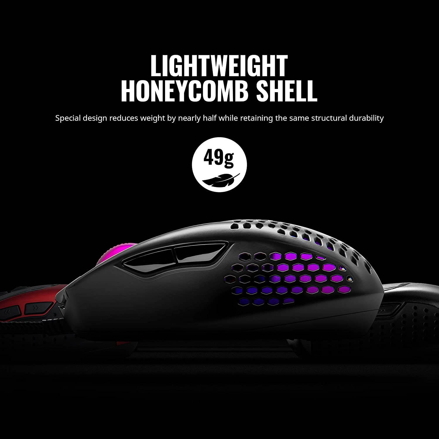 Cooler Master MM720 Black Matte Lightweight Gaming Mouse with Ultraweave Cable, 16000 DPI Optical Sensor, RGB and Unique Claw Grip Shape
