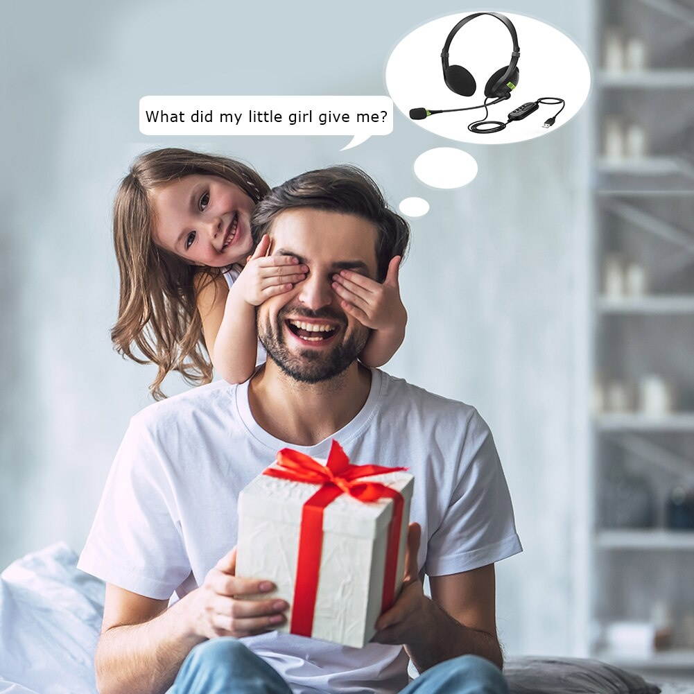 USB cable headset stereo PC recording and game surround sound compact call center office PC computer headset with microphone