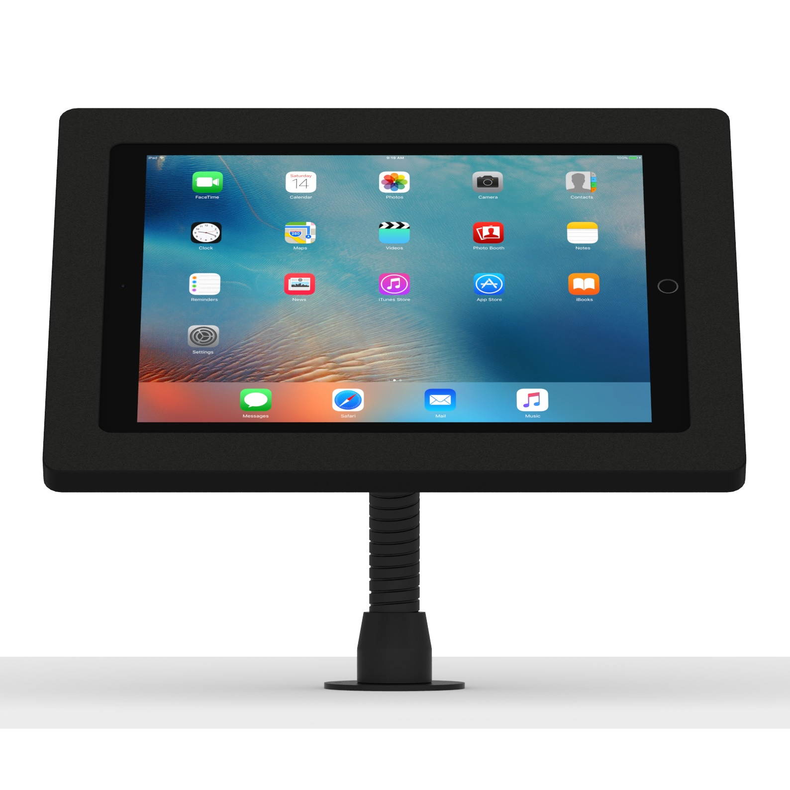 VidaMount Black Enclosure and Flexible Desk/Wall Surface Mount [Bundle] compatible with iPad Pro 12.9" (1st/2nd Gen)
