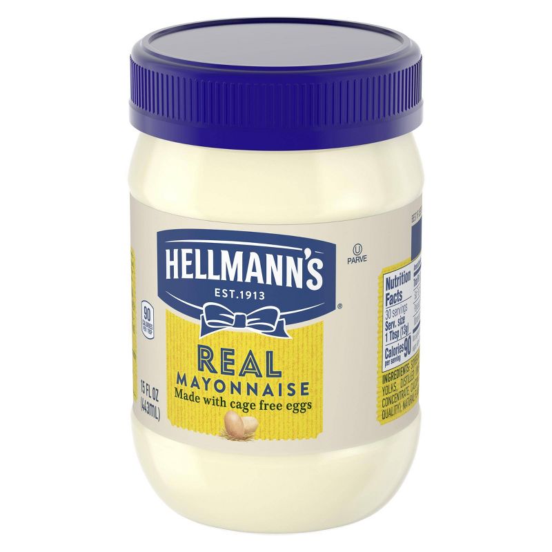 Hellmann's Mayonnaise for Delicious Sandwiches Real Mayo Rich in Omega 3-ALA 15oz