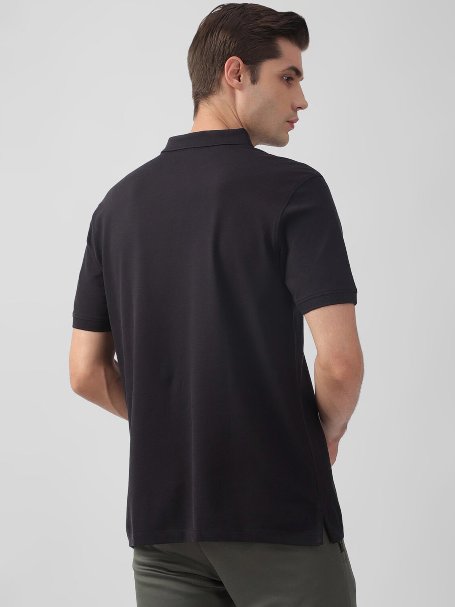Reebok Black Cotton Slim Fit Training Sports Polo