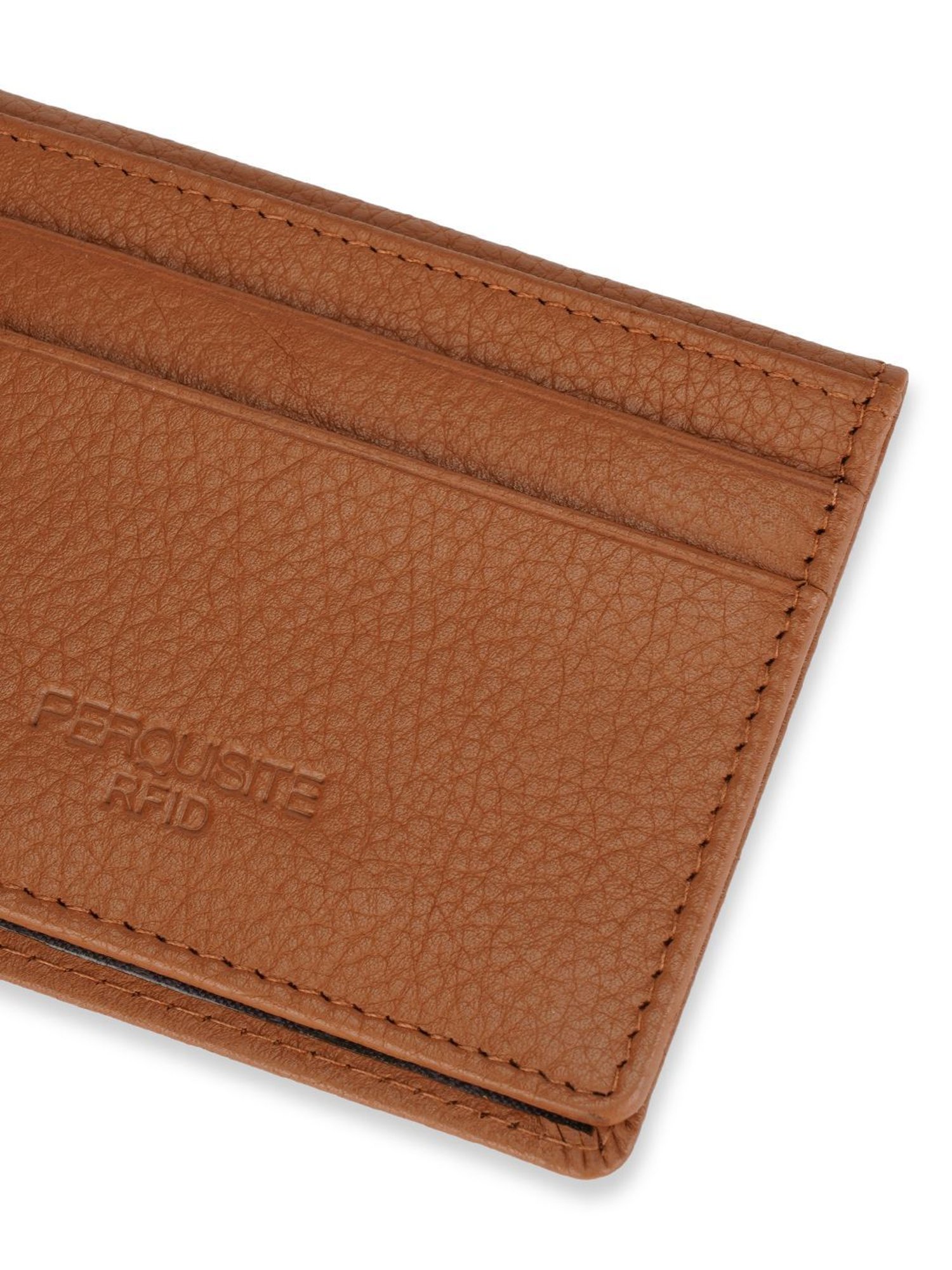 PERQUISITE Brown Casual Leather Bi-Fold Wallet for men