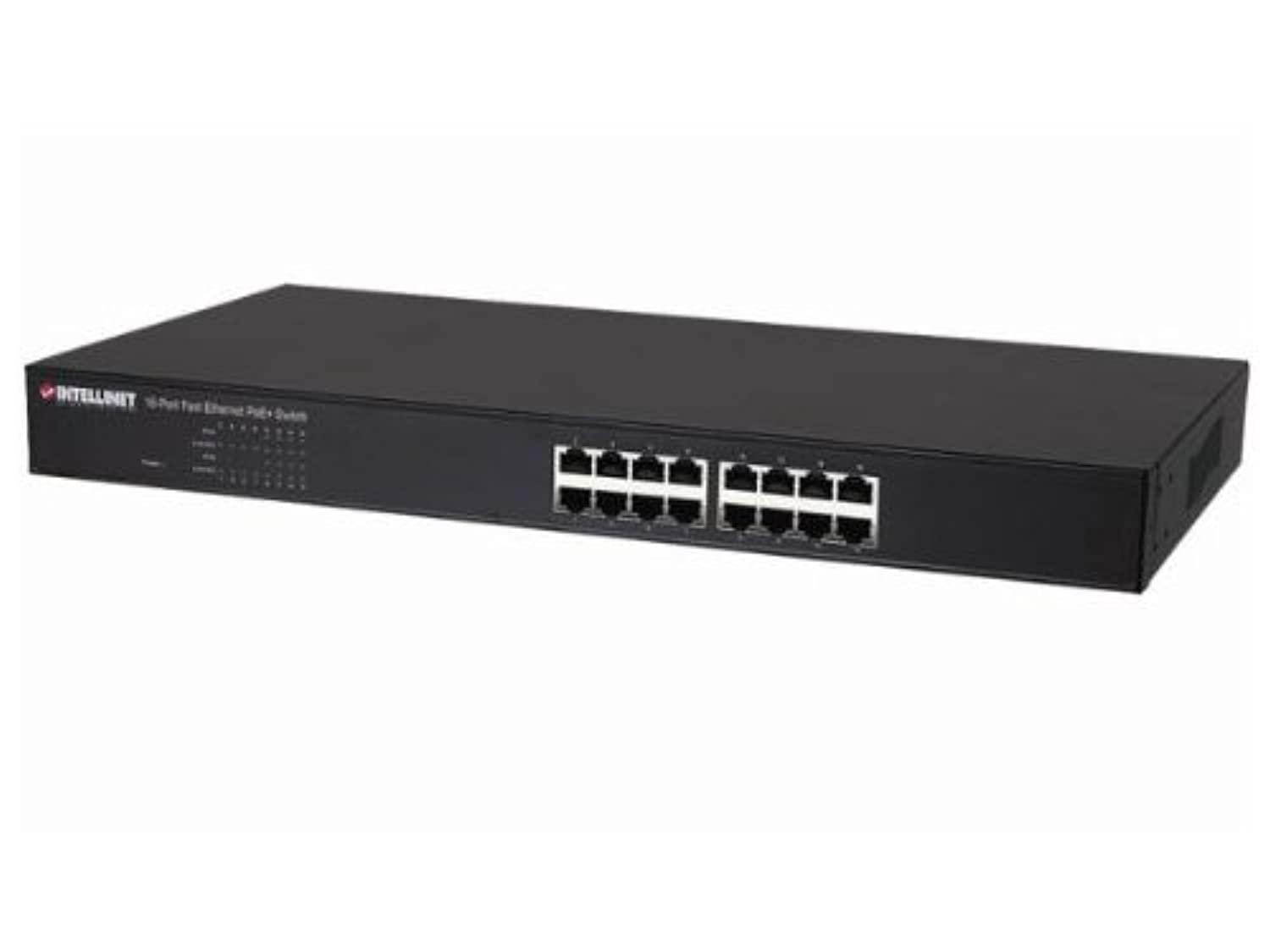 intellinet 16-port fast ethernet poe plus switch with 8 poe plus ports